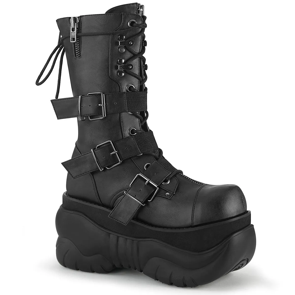 BOXER-230 Demoniacult Alternative Footwear Unisex Lace Up  Platforms Boots